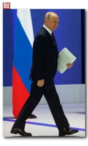 Bild-Interview: Veronika Langguth analysiert die Körpersprache von Wladimir Putin bei seiner Rede im Moskauer Gostinyj-Dwor-Veranstaltungszentrum
